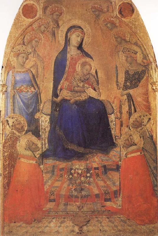 Ambrogio Lorenzetti Madonna and Child Enthroned,with Angels and Saints